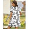 imageEkouaer Zip Up Robes for Women Short Sleeves Zipper House Coat Short Bathrobes Lightweight Nightgown with Pockets S3XLFloral White