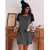 imageEkouaer 3 Pack Nightgowns for Women Short Sleeve Sleepshirt Button Down Nightshirt Soft Pajamas Dress Casual SleepwearBlackGreyBlue Stars