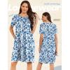 imageEkouaer Moo Moos for Women Button House Dresses for Women with Pocket Mumu S3XLBlue Boho