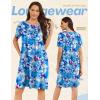 imageEkouaer Moo Moos for Women Button House Dresses for Women with Pocket Mumu S3XLBlue Flower