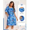 imageEkouaer Moo Moos for Women Button House Dresses for Women with Pocket Mumu S3XLBlue Flower
