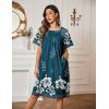 imageEkouaer Moo Moos for Women Button House Dresses for Women with Pocket Mumu S3XLBlue Green Flower