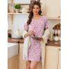 imageEkouaer Nightgowns for Women Cotton Sleepshirts Short Sleeve Nightshirt Tshirt Night Gown Casual Sleepdress Comfy NightdressPink Floral