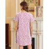 imageEkouaer Nightgowns for Women Cotton Sleepshirts Short Sleeve Nightshirt Tshirt Night Gown Casual Sleepdress Comfy NightdressPink Floral