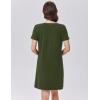 imageEkouaer Womens Nightgown Cotton Nightshirts Short Sleeve Sleep Shirt with Chest Pocket Crewneck Nightdress SXXLArmy Green