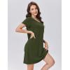 imageEkouaer Womens Nightgown Cotton Nightshirts Short Sleeve Sleep Shirt with Chest Pocket Crewneck Nightdress SXXLArmy Green