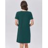 imageEkouaer Womens Nightgown Cotton Nightshirts Short Sleeve Sleep Shirt with Chest Pocket Crewneck Nightdress SXXLBlue Green