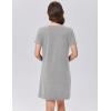 imageEkouaer Womens Nightgown Cotton Nightshirts Short Sleeve Sleep Shirt with Chest Pocket Crewneck Nightdress SXXLLight Grey