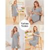 imageEkouaer Womens Nightgown Cotton Nightshirts Short Sleeve Sleep Shirt with Chest Pocket Crewneck Nightdress SXXLLight Grey