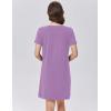 imageEkouaer Womens Nightgown Cotton Nightshirts Short Sleeve Sleep Shirt with Chest Pocket Crewneck Nightdress SXXLLilac