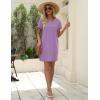 imageEkouaer Womens Nightgown Cotton Nightshirts Short Sleeve Sleep Shirt with Chest Pocket Crewneck Nightdress SXXLLilac