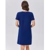 imageEkouaer Womens Nightgown Cotton Nightshirts Short Sleeve Sleep Shirt with Chest Pocket Crewneck Nightdress SXXLNavy Blue