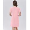 imageEkouaer Womens Nightgown Cotton Nightshirts Short Sleeve Sleep Shirt with Chest Pocket Crewneck Nightdress SXXLPink