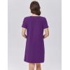 imageEkouaer Womens Nightgown Cotton Nightshirts Short Sleeve Sleep Shirt with Chest Pocket Crewneck Nightdress SXXLPurple