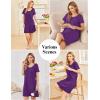 imageEkouaer Womens Nightgown Cotton Nightshirts Short Sleeve Sleep Shirt with Chest Pocket Crewneck Nightdress SXXLPurple