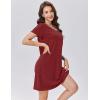 imageEkouaer Womens Nightgown Cotton Nightshirts Short Sleeve Sleep Shirt with Chest Pocket Crewneck Nightdress SXXLWine Red