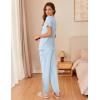 imageEkouaer Womens Pajama Sets Short Sleeve Lounge Sets for Women Printed Jogger Pajama Set 2 Piece Pj Sets With Pockets SXXLBlue Star