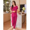 imageEkouaer Womens Pajama Sets Short Sleeve Lounge Sets for Women Printed Jogger Pajama Set 2 Piece Pj Sets With Pockets SXXLHot Pink