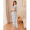 imageEkouaer Womens Pajama Sets Short Sleeve Lounge Sets for Women Printed Jogger Pajama Set 2 Piece Pj Sets With Pockets SXXLLight Grey Star