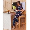imageEkouaer Womens Pajama Sets Short Sleeve Lounge Sets for Women Printed Jogger Pajama Set 2 Piece Pj Sets With Pockets SXXLNavy Blue Dinosaur