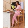 imageEkouaer Womens Pajama Sets Short Sleeve Lounge Sets for Women Printed Jogger Pajama Set 2 Piece Pj Sets With Pockets SXXLPink