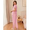 imageEkouaer Womens Pajama Sets Short Sleeve Lounge Sets for Women Printed Jogger Pajama Set 2 Piece Pj Sets With Pockets SXXLPink