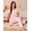 imageEkouaer Womens Pajama Sets Short Sleeve Lounge Sets for Women Printed Jogger Pajama Set 2 Piece Pj Sets With Pockets SXXLPink Stripe