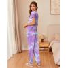 imageEkouaer Womens Pajama Sets Short Sleeve Lounge Sets for Women Printed Jogger Pajama Set 2 Piece Pj Sets With Pockets SXXLPurple Tiedye