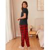 imageEkouaer Womens Pajama Sets Short Sleeve Lounge Sets for Women Printed Jogger Pajama Set 2 Piece Pj Sets With Pockets SXXLRed Lattice