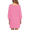 imageEkouaer Womens Sleepshirt Deep V Neck Nightgown Batwing Nightshirt Oversized SleepwearLight Pink