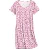 imageEkouaer Nightgowns for Women Cotton Sleepshirts Short Sleeve Nightshirt Tshirt Night Gown Casual Sleepdress Comfy NightdressPink Floral