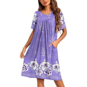 imageEkouaer Moo Moos for Women Button House Dresses for Women with Pocket Mumu S3XLPurple