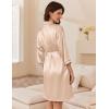 imageEkouaer Womens Silk Robe Set V Neck 2 Piece Satin Bathrobes 34 Sleeves Bridal Sleepwear Sexy Cami NightgownChampagne