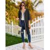 imageEkouaer Zipper Robes for Women 34 Sleeves Lightweight House Coat Zip Up Bathrobe Soft Nightgown with Pockets S3XLBlack