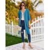imageEkouaer Zipper Robes for Women 34 Sleeves Lightweight House Coat Zip Up Bathrobe Soft Nightgown with Pockets S3XLBlue Green