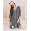 imageEkouaer Zipper Robes for Women 34 Sleeves Lightweight House Coat Zip Up Bathrobe Soft Nightgown with Pockets S3XLDeep Gray