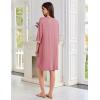 imageEkouaer Zipper Robes for Women 34 Sleeves Lightweight House Coat Zip Up Bathrobe Soft Nightgown with Pockets S3XLGray Purple