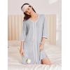 imageEkouaer Zipper Robes for Women 34 Sleeves Lightweight House Coat Zip Up Bathrobe Soft Nightgown with Pockets S3XLLight Gray