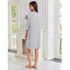 imageEkouaer Zipper Robes for Women 34 Sleeves Lightweight House Coat Zip Up Bathrobe Soft Nightgown with Pockets S3XLLight Gray