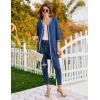 imageEkouaer Zipper Robes for Women 34 Sleeves Lightweight House Coat Zip Up Bathrobe Soft Nightgown with Pockets S3XLNavy