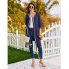 imageEkouaer Zipper Robes for Women 34 Sleeves Lightweight House Coat Zip Up Bathrobe Soft Nightgown with Pockets S3XLNavy Blue