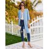 imageEkouaer Zipper Robes for Women 34 Sleeves Lightweight House Coat Zip Up Bathrobe Soft Nightgown with Pockets S3XLPale Blue