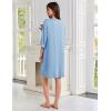 imageEkouaer Zipper Robes for Women 34 Sleeves Lightweight House Coat Zip Up Bathrobe Soft Nightgown with Pockets S3XLPale Blue
