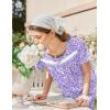 imageEkouaer Nightgown for Women Cotton Long Night Gown Short Sleeve Nightdress with Pockets Button Sleepshirt Soft SleepwearBlue White Polka Dots