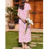 imageEkouaer Nightgown for Women Cotton Long Night Gown Short Sleeve Nightdress with Pockets Button Sleepshirt Soft SleepwearPink Florals