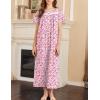 imageEkouaer Nightgown for Women Cotton Long Night Gown Short Sleeve Nightdress with Pockets Button Sleepshirt Soft SleepwearPink Florals