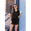 imageEkouaer Pajama for Women Set Short Sleeve Button Down Pajamas Sets Soft Lounge Sets for Women Sleepwear PJSBlack