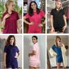 imageEkouaer Pajama for Women Set Short Sleeve Button Down Pajamas Sets Soft Lounge Sets for Women Sleepwear PJSBlue