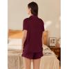 imageEkouaer Pajama for Women Set Short Sleeve Button Down Pajamas Sets Soft Lounge Sets for Women Sleepwear PJSDate Red