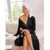 imageEkouaer Kimono Robes for Women Long Lightweight Knit Bathrobe Shawl Soft Sleepwear Casual Ladies Loungewear SXXLBlack